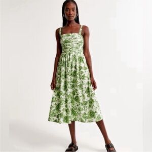 Abercrombie & Fitch Emerson Floral Green Midi Dress Large